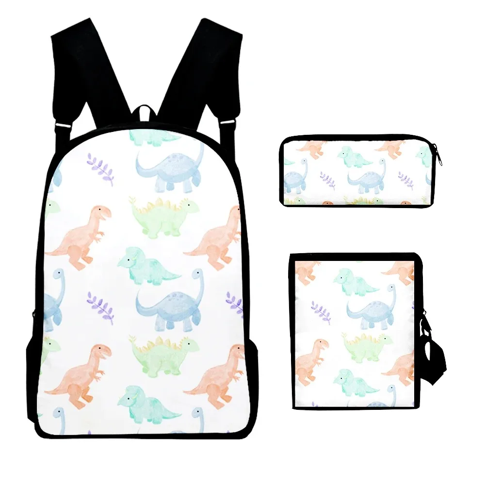 3D Dinosaur Printing Backpack, Student School Bags, Laptop Backpack, Tilt Shoulder Bag, Pencil Case, Popular Harajuku, 3Pcs per