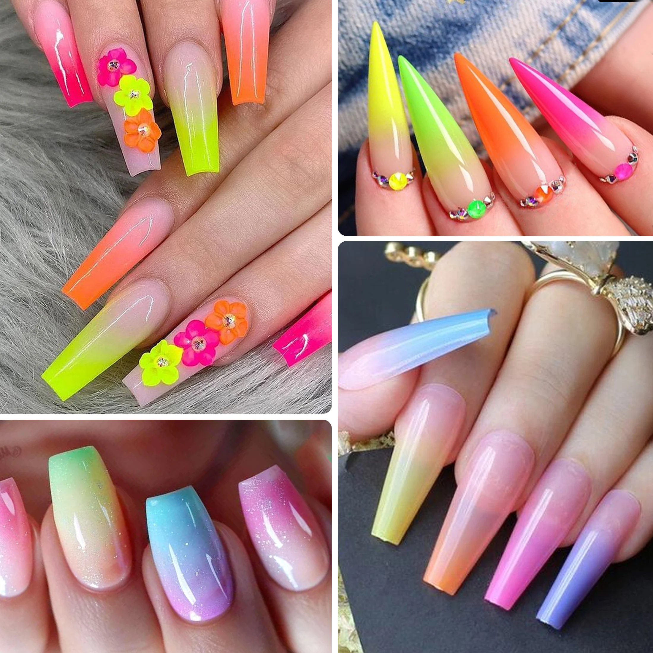 10 Color Set Gradient Nail Powder Solid Magic Glitter Powder Matte Macaron Mirror Flour Raw Material nail powder nail glitter nail powder set