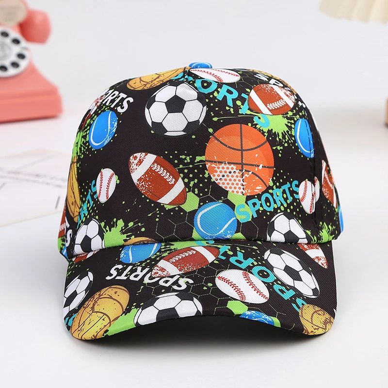Kids Baseball Cap Cartoon Dinosaur Football Boys Girls Adjustable Sun Hat For Children Outdoor Sports Snapback Caps
