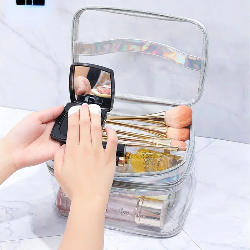 Transparent Cosmetic Bag Female Net Celebrity Large-capacity Travel Girl Portable Portable Waterproof Wash Bag Storage Bag Purse 5