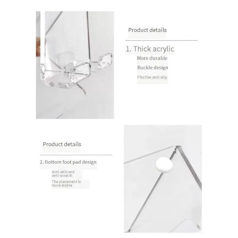 Acrylic Transparent Minimalist Ins Foldable Phone Holder Desktop Lazy Tablet Stand For iPhone iPad Galaxy Tab Smartphone Bracket 6