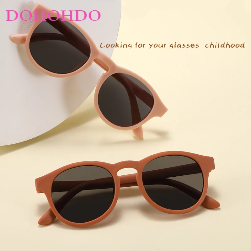 

2023 Fashion Kid's First Sunglasses Round Flexible Polarized Girls Boys Silicone Sun Glasses For Ages 3-12 Years Children UV400