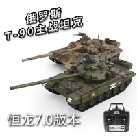 Remote Controlled Tank Henglong Main Battle Rc T90 Tracked Launcher Smoke Simulation Model Off-Road Tank Kid's Outdoor Toy Gift 1
