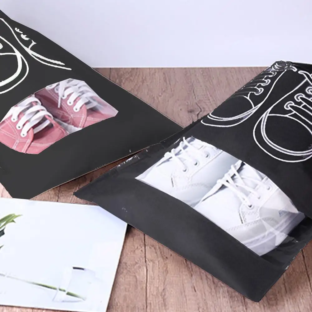 Portable Travel Shoe Bag Shoe Storage Bag Non-woven Fabric Strap Mouth Large Capacity Travel Waterproof Shoe Bag Moistureproof 2