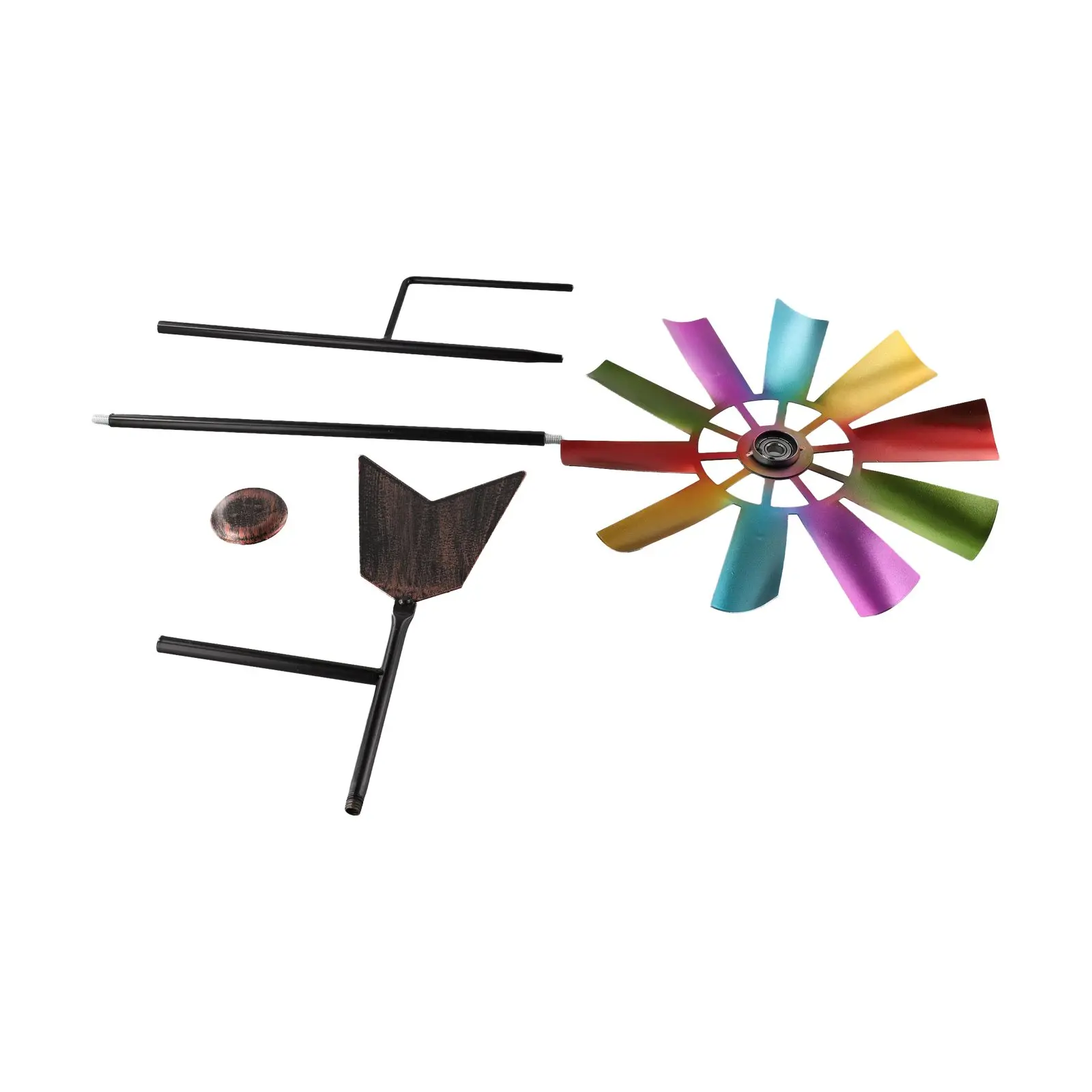 Garden Art Decor Windmill Toys Garden Windmill Wind Spinner Windmill Bird Repellent 73cm Metal Pinwheels Outdoor Ornaments Garden Stake 360 Degree Rotating Windmill Lawn