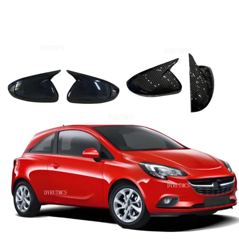 Auto-Rückspiegelabdeckung passend für VAUXHALL Corsa D & E 2006-2019 Flügelkappe Rückspiegelgehäuse Verkleidung Carbonfaser