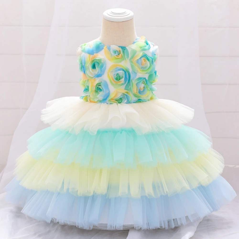 Toddler Baby Girl 1 Year Birthday Party Dress Costume Newborn Christmas Cake Lace Wedding Princess, image size:1000x1000