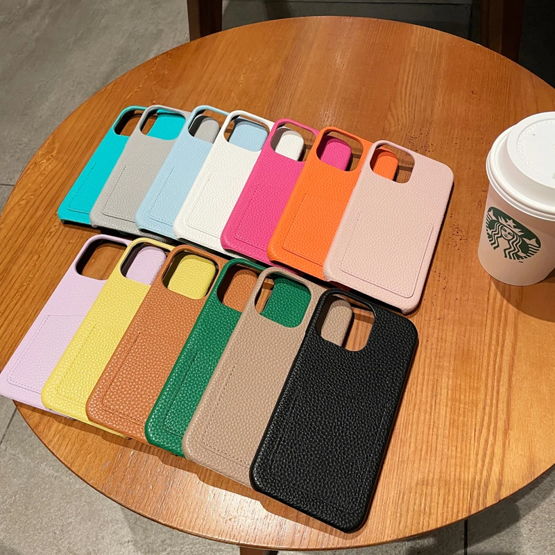 Luxury Lichee Pattern PU Leather Phone Case Cover