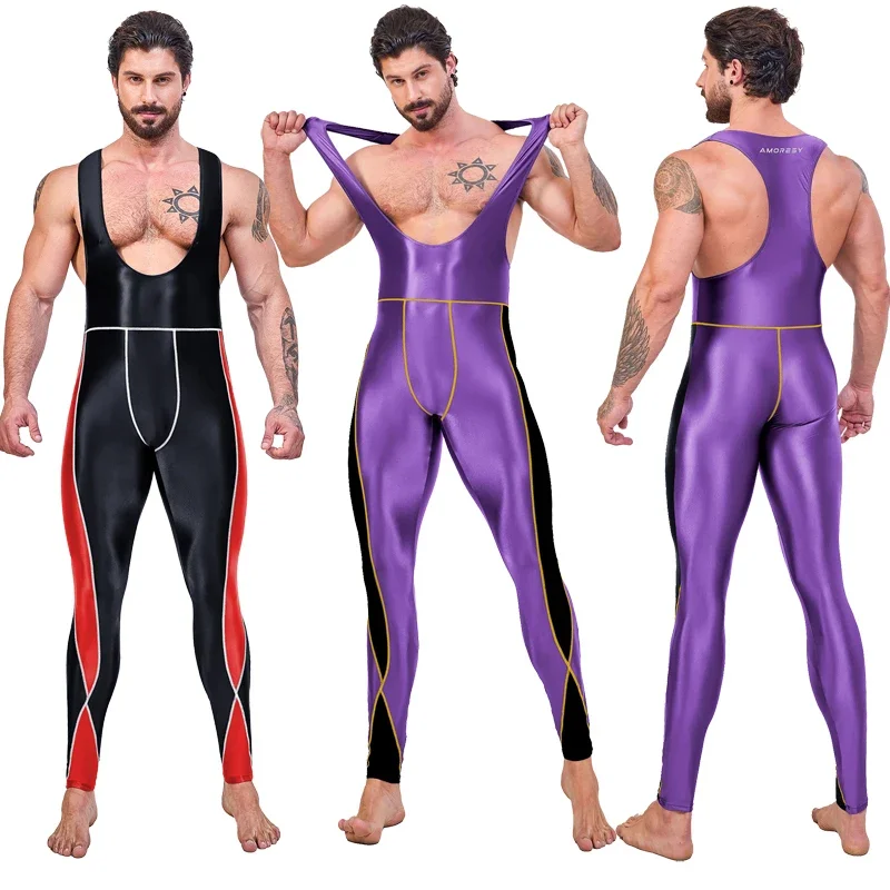 AMORESY Leonidas Series Suspender Backless Cycling Sports Fitness Tights Nine-point Pants Overall Catsuit All-purpose Jumpsuits sports jumpsuit pants