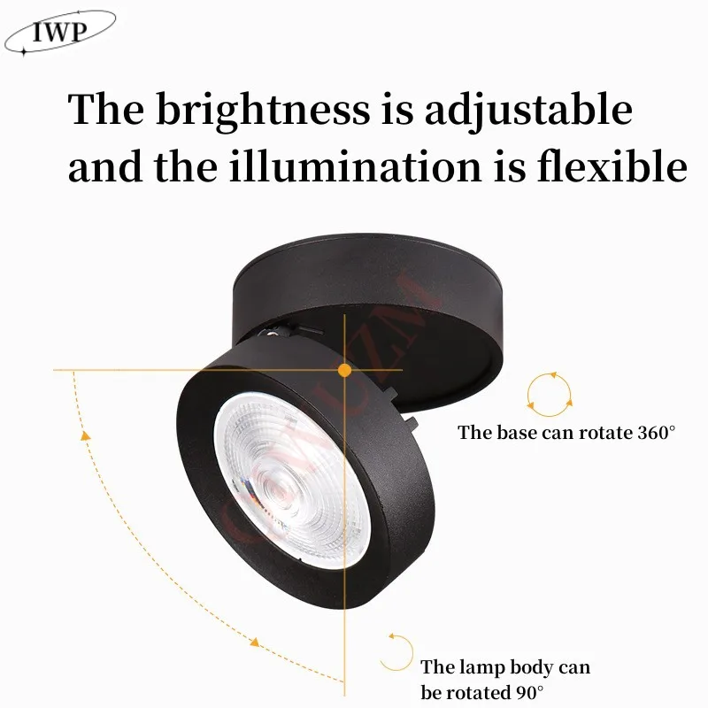 Dimmable Folding Rotating Spotlights 10W15W Adjustable Angle Home Led Ceiling Lights Shop Commercial 110V220V Cob Ceiling Lights