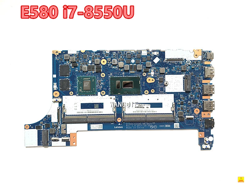

For Lenovo ThinkPad E580 Mainboard I7-8550U 2GB DDR5 Used Notebook Motherboard FRU 01LW201 EE480/EE580 NM-B421 100% Working