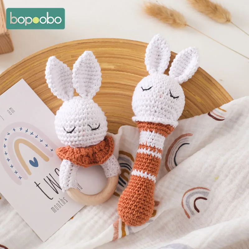 1pc Baby Rattle Bunny Toy Silicone Beads DIY Children Toy Rabbit