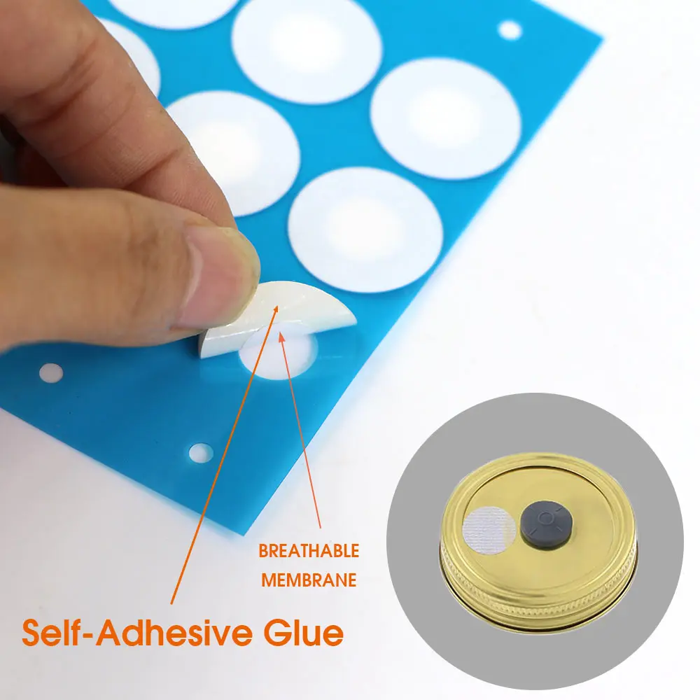 48PCS/Piece PTFE 0.2um waterproof breathable membrane paster synthetic filter adhesive sticker for mushroom tissue culture lid mushroom cultivation filter paper