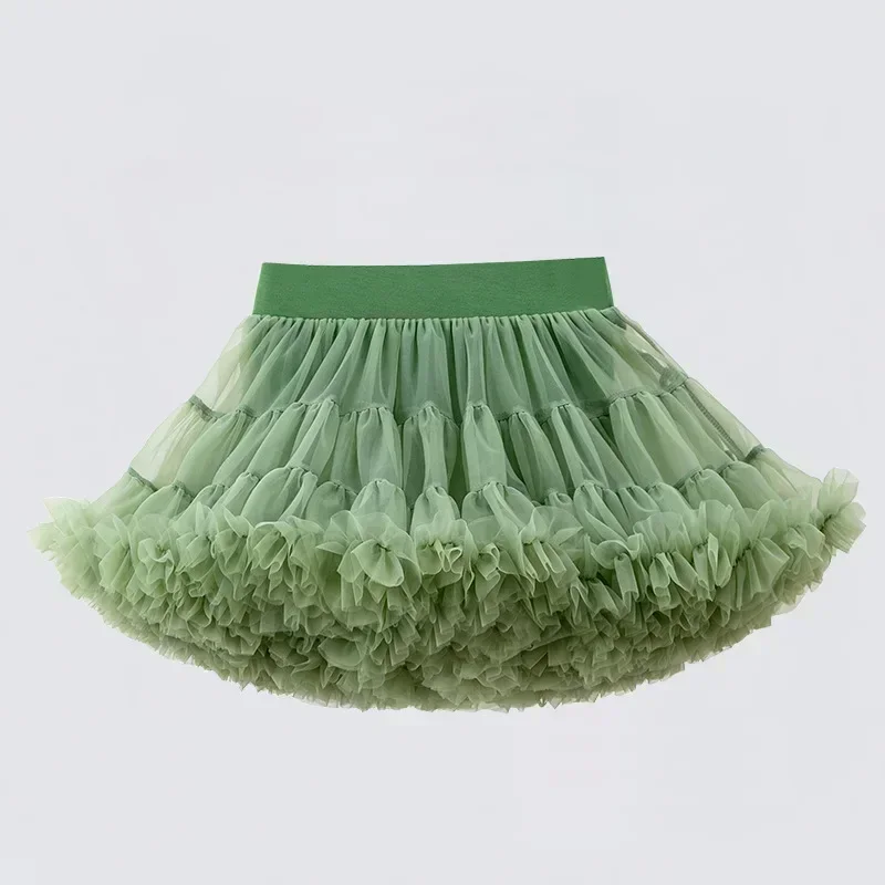 Ballet Tutu Skirt 1-8T Lace Girls Fluffy Chiffon Pettiskirt Solid Colors Girl Dance Skirt Christmas Tulle Petticoat ballet tutu skirt
