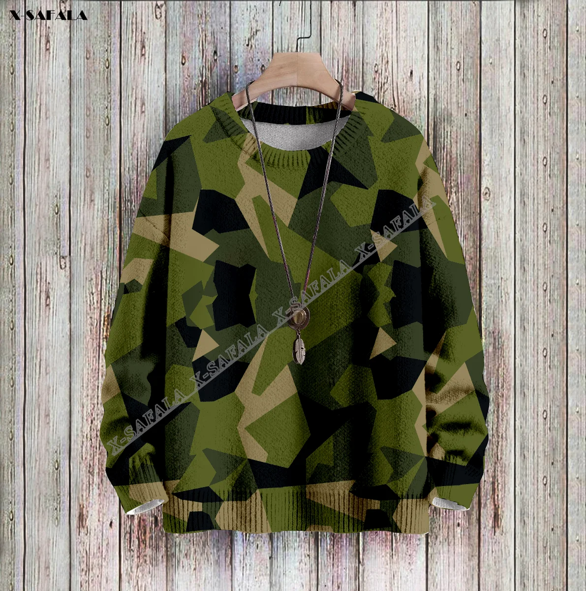 

Swedish Army Camo Veteran Soilder 3D Printed Ugly Sweater Christmas Gift Men Female Winter Knitted Cotton Xmas Warm