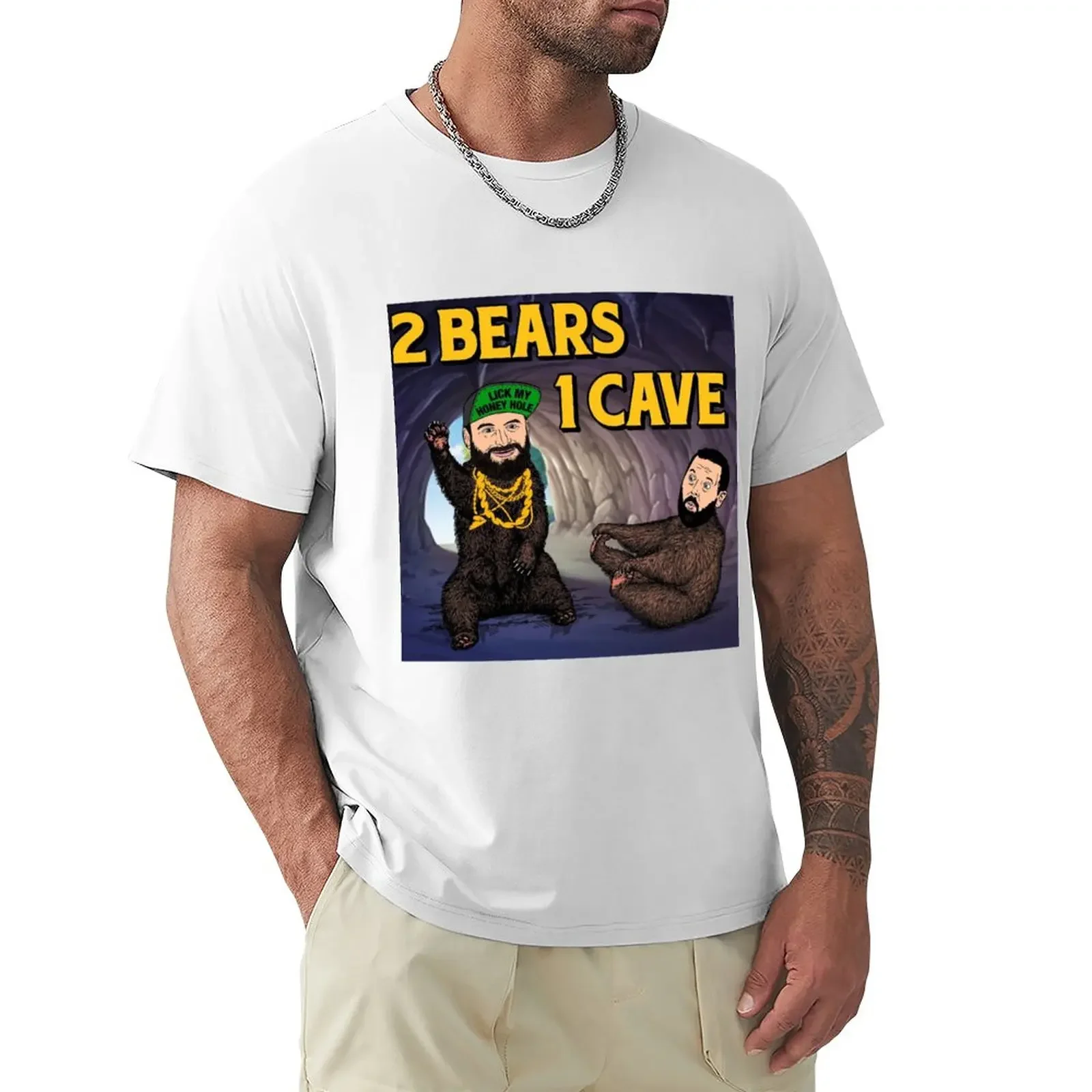 2 Bears 1 Cave - Tom Segura - Bert Kreisher T-Shirt Animal Prinfor Boys Funnys Magliette Nere Per Uomo