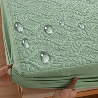 100% Waterproof Quilted Mattress Cover Protector Breathable Antibacterial Fitted Sheet with Elastic Band Queen King Bed Sheet 3
