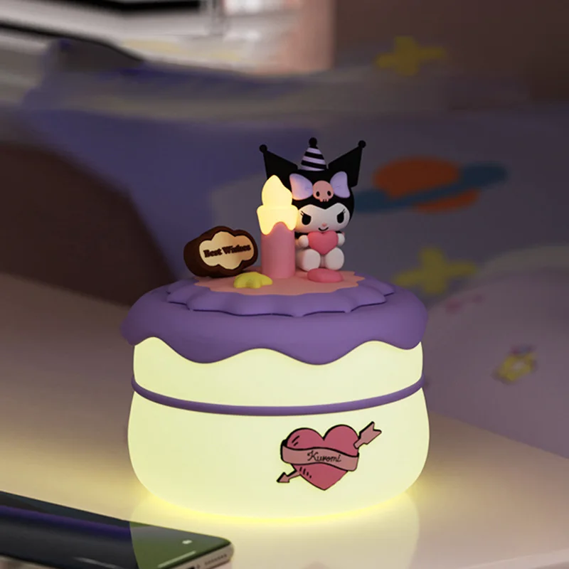 

Симпатичный мультяшный Kuromi Cinnamoroll лампа для торта на день рождения силиконовая Ночная лампа для сна фотография креативный подарок для девочки