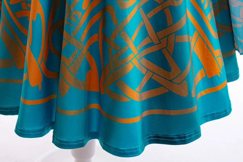 Tapferes Prinzessinnenkleid im Mittelalter-Stil, türkisfarbenes Umhangkleid + lockige orangefarbene Perücke + Bogenschieß-Requisiten-Kostüm für Kinder, Karnevalskleidung – Detail 10
