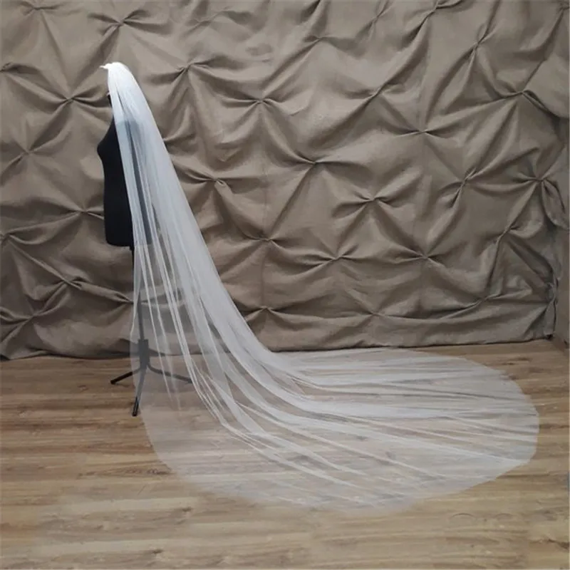 Champagne Wedding Veil Ivory Simple Wedding Veil One Layer White Simple Tulle Veil bridal veil