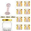 1oz  Mini Honey Jar For Bulk Gold Lid Glass Bottle Set or With Custom Label Wedding Sticker Gift Lots Food Storage Containers 3