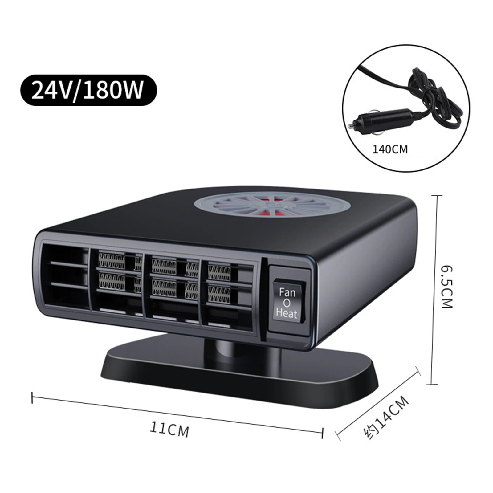 Car Heater 12V/24V 120W 180W Portable Car Heater Fan 2 IN 1 Cooling Heating  Auto Windshield Defroster Car Anti-Fog Heater