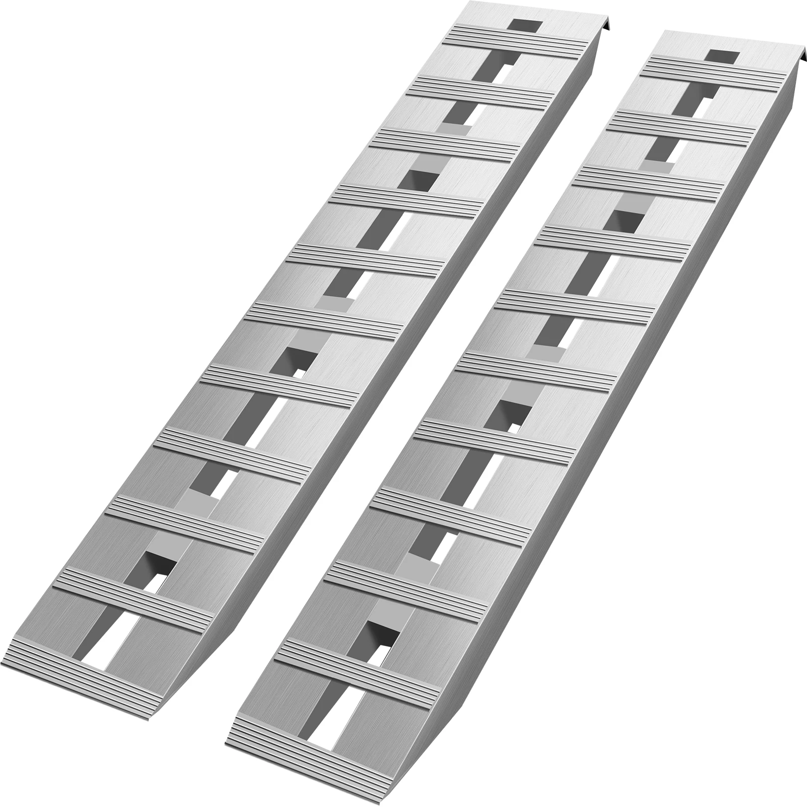 VEVOR Aluminum Trailer Ramps 6000LBS Total Beavertail Hook End 1 Pair 2 Ramps for Dirt Bike UTV ATV Pickup Trucks Bed