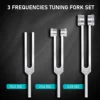 4 Pack Tuning Fork Set(128Hz, 256Hz, 512Hz)with Tuning Fork Hammer for Sound Sound Vibration Tool with Base,Silver 3