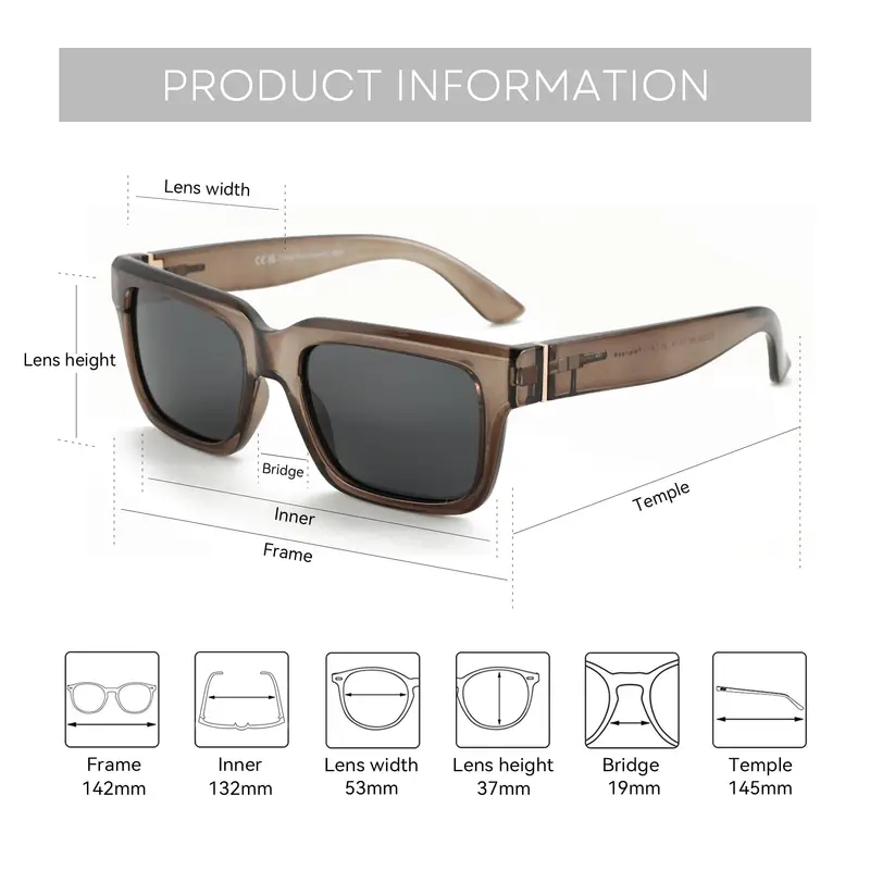 ZENOTTIC Retro Rectangle Sunglasses for Men Women