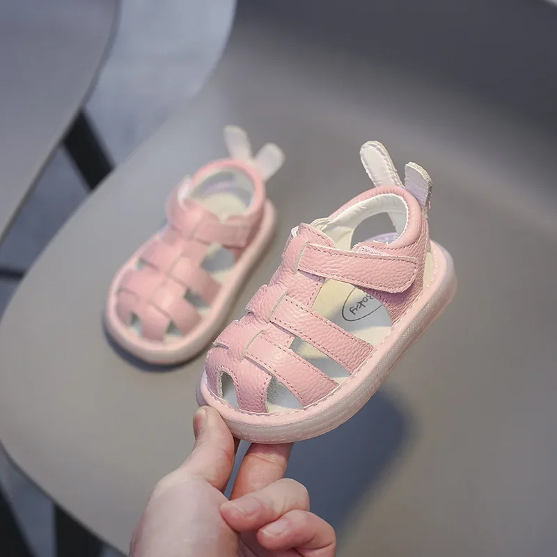 Kids Sandals, Baby Girls and Boys Genuine Leather Sandals, Summer Shoes, Infant Toddler, Non-slip Soft-soled, Casual Beach