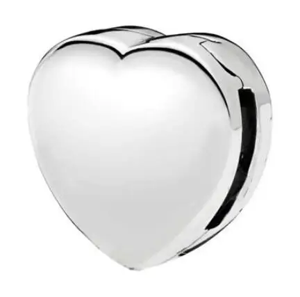 Genuine 925 Sterling Silver Charm Reflexions Smooth Love Heart Stopper Lock Beads Fit Pandora Bracciale & Bangle Gioielli Fai Da Te