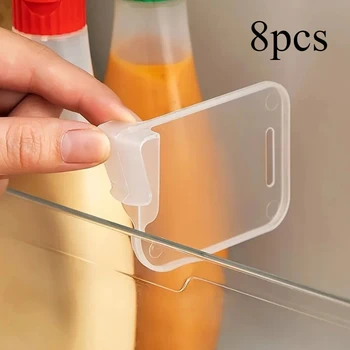 8pcs Refrigerator Side Door Sorting Partition Card Buckle Kitchen Bedroom Storage Storage Sorting Box Space Division