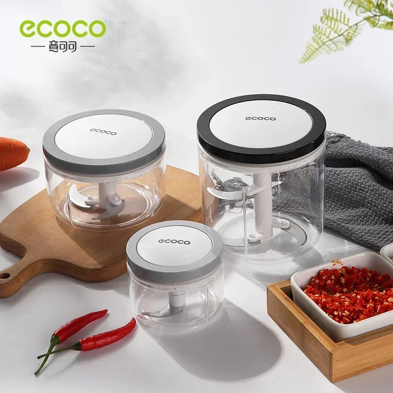 Ecoco Portable Hand-held Vegetable Cutter Kitchen Multi-function Manual Garlic Press Grinder Meat Cutting Machine
