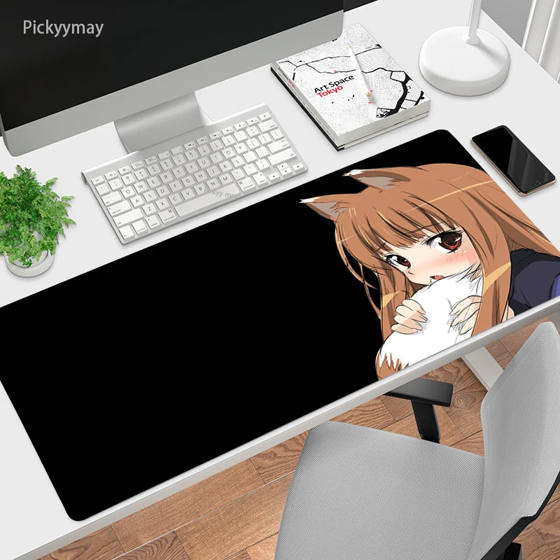 

Large Mouse Pad Spice And Wolf Anime Kawaii Desk Mat Pc Table Rugs Mousepad Holo Computer Keyboard Deskmat Gamer Accessories XXL
