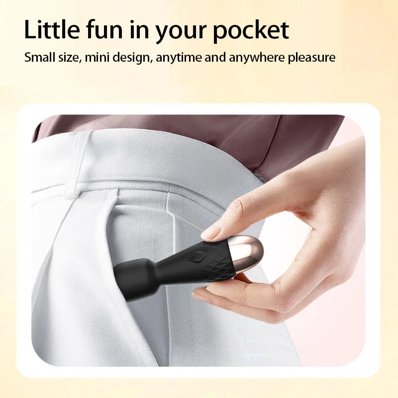 Mini-Vibrator für Frauen, tragbarer AV-Stab, 10 Modi, Vibration, Mini-Massagegerät, wiederaufladbar, wasserdicht, Masturbator, Sexy Shop_voghion.com