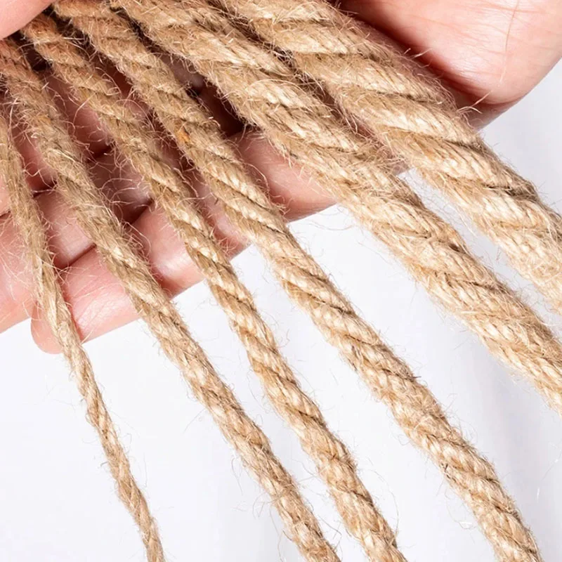 50m/Roll Diameter 1~4mm Natural Vintage Jute Rope Cord String Twine Burlap Ribbon Crafts Sewing DIY Jute Hemp Wedding Party jute rope