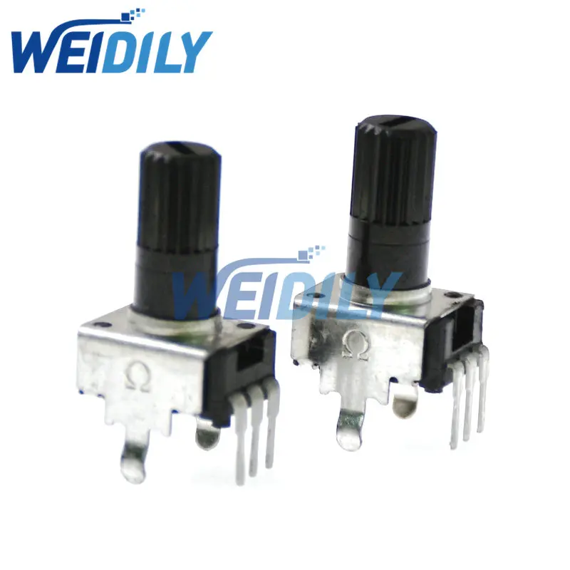 RV09 Vertical 12.5mm Shaft Long 1K 2K 5K 10K 20K 50K 100K 1M 9Type 3Pin Seal Rotary Potentiometer 10PCS adjustable resistor rotary potentiometer