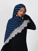 Nouveau hijab en dentelle modal double face à pois pour femmes, turban de mode musulmane, foulard pour femmes, Ramadan
