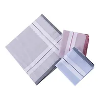 3Pcs 40x40cm 100% Cotton Business Classic Striped Plaid Men Pocket Square Scarf Handkerchief Wedding Party Gift 2