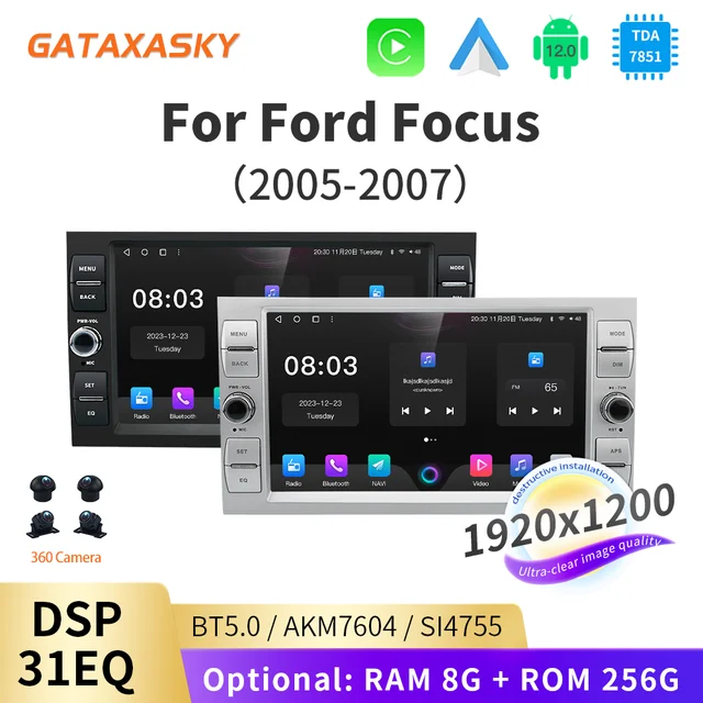 GATAXASKY 8" Android Car Radio Multimedia Player Stereo For Ford Focus 2 Kuga Fiesta Mondeo 4 C-Max Carplay Navi BT GPS Wifi