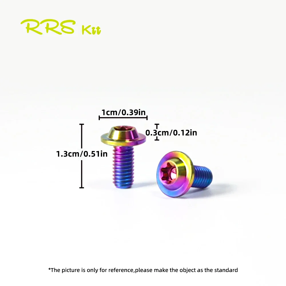 Rrskit M5*10 Titanium Alloy Bicycle Water Bottle Holder Screws Bike Kettle Holder Wear Resistant Ultralight 3g Multicolour Screw