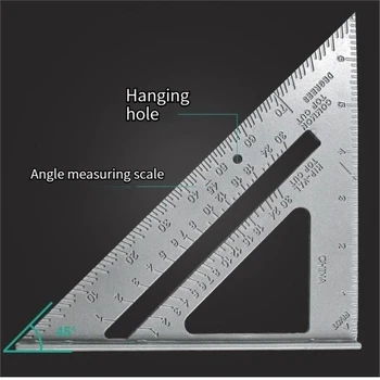 7 "Aluminum Alloy Triangle Ruler Precise Thickened Angle Ruler Aluminum Alloy Woodworking Measurement Woodworking Triangle Ruler 1
