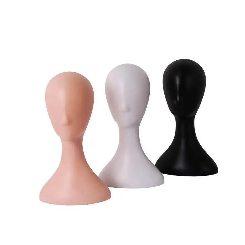 Multi Haut Farbe Kunststoff Modell Kopf Kreative Perücke Hut Display Stand Kurier Transport Perücke Befestigung Ständer Schießen Prop Dummy – Detail 2
