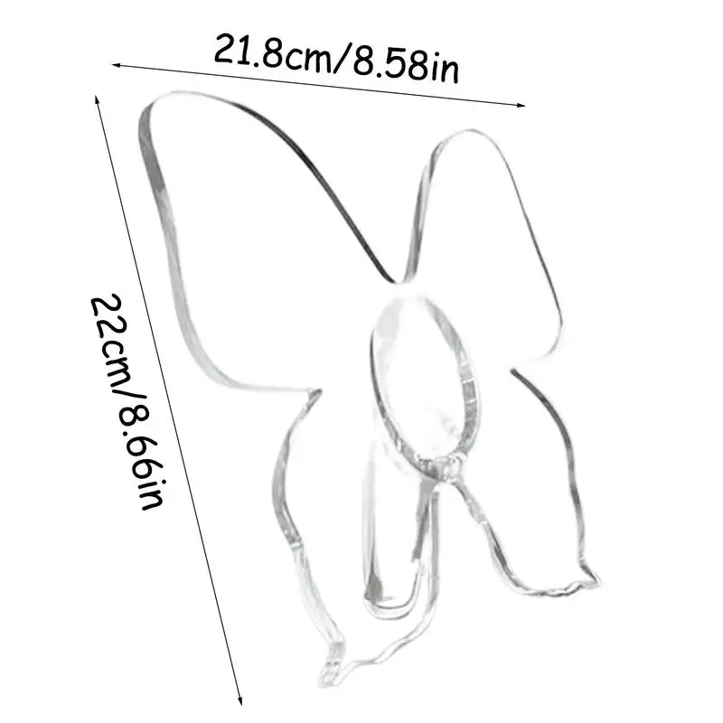 Acrylic Butterfly Vase Photo Frame Vase Transparent Stylish Decorative Butterfly-Shaped Single Flowers Vase for Office Home 6