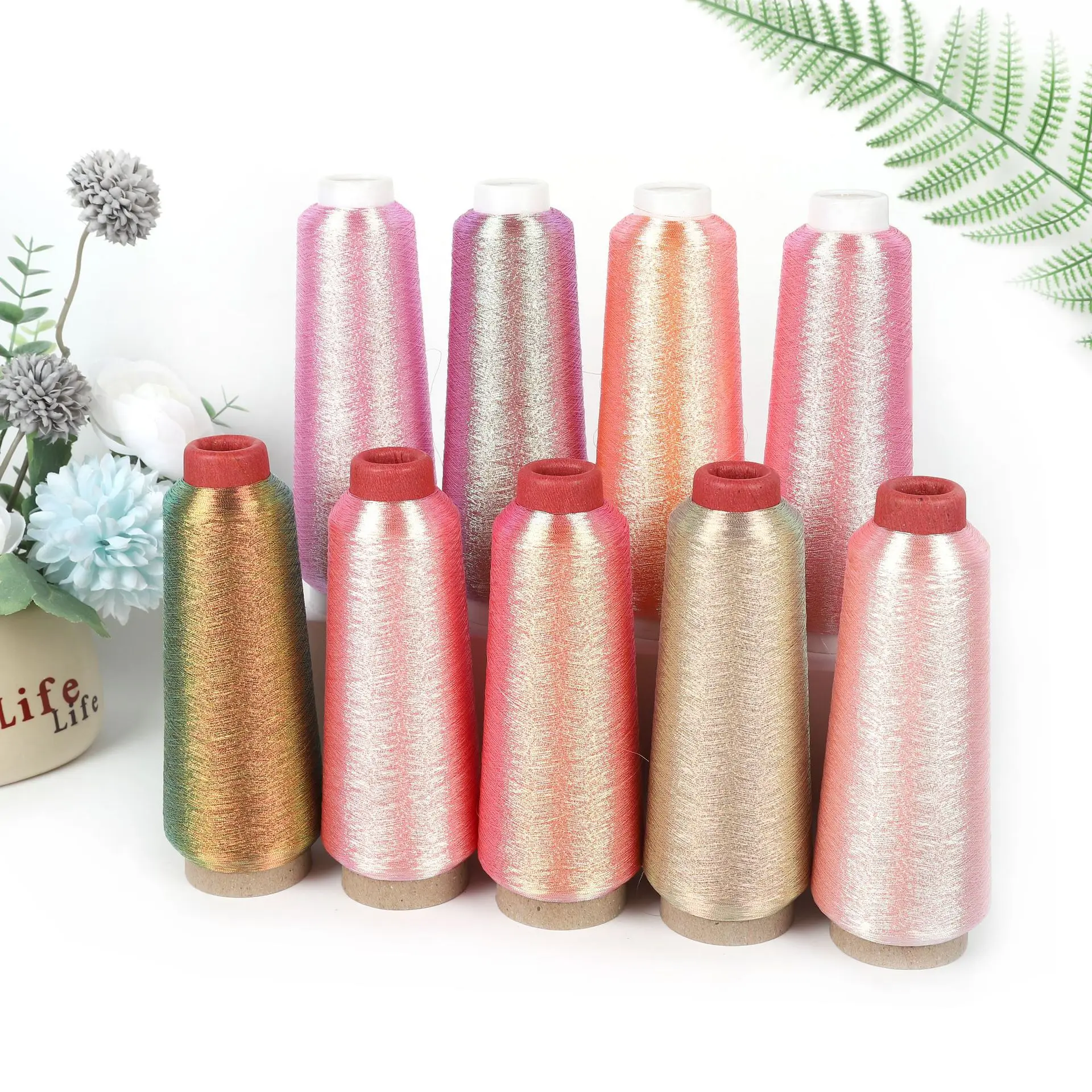 2700M 150D Embroidery Metallic Yarn Thread For Hand Embroidery Flower Machine Thread Bright Color