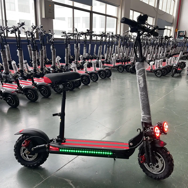 Off-road 11-inch tire adult dual-drive 2400W electric scooter foldable electric scooter 48V23AH front and rear shock absorbers