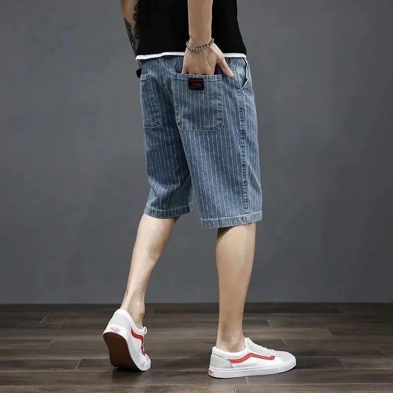 Men's Short Jeans Pants Long Big Size Stretch Male Denim Shorts