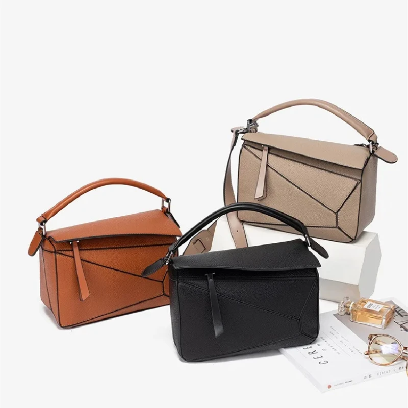 

Fashion Women's Bag Popular 2023 New Splicing Portable Female Handbags Lychee Pattern Crossbody Shoulder Messenger Bags Package