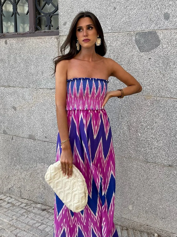 

Chicheca Geometric Print Off Shoulder Sexy Boho Summer Autumn Dress for Women Ruffles A-line Beach Bohemian Long Dress Sundress