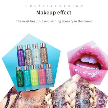 Heallor Eye Glitter Loose Sequins Cream Diamond Jewels Rhinestones Nail Hair Body Face Stickers Gel Art Makeup Decoration Party - Thumbnail 6